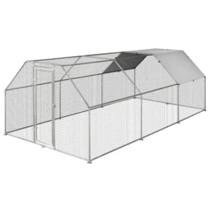 Chicken Coop Metal Chicken Run with Waterproof and Anti-UV Cover