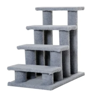 4-Step Multi-Level Carpeted Cat Scratching Post Pet Stairs